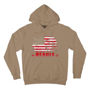 Funny Beagle American Flag Dog Dad Dog Mom Hoodie