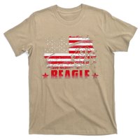 Funny Beagle American Flag Dog Dad Dog Mom T-Shirt