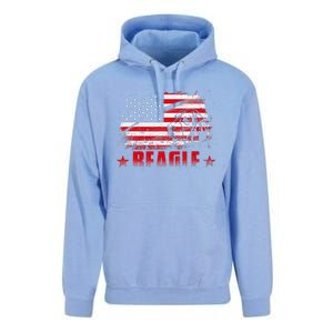 Funny Beagle American Flag Dog Dad Dog Mom Unisex Surf Hoodie