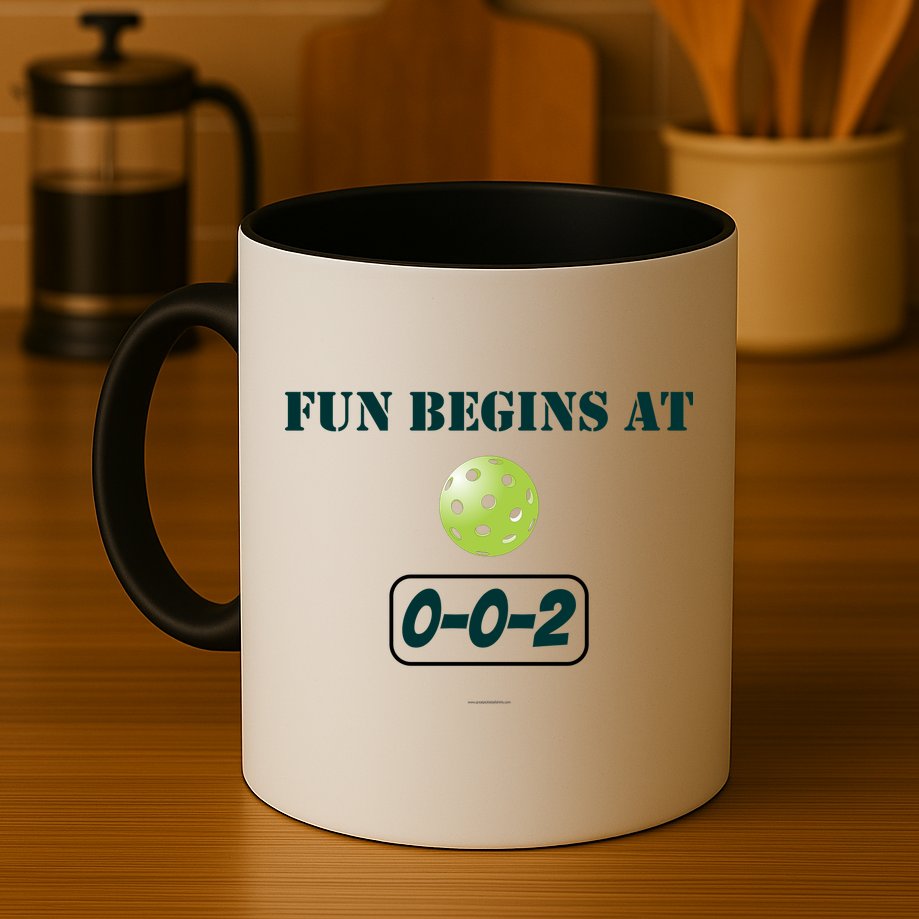 Fun Begins At 002 Mug