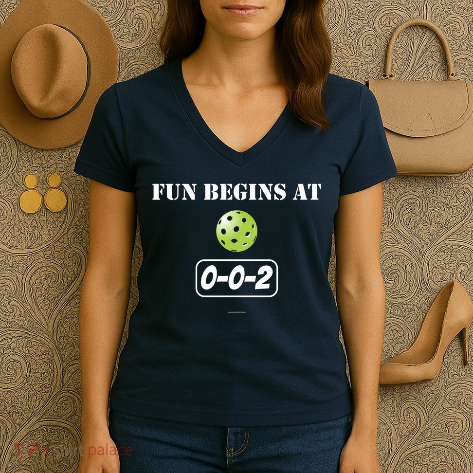 Fun Begins At 002 Women's V-Neck T-Shirt