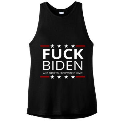 F!ck Biden And F*ck You For Voting Him Ladies PosiCharge Tri-Blend Wicking Tank