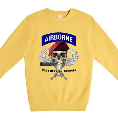 Fort Benning Army Base Airborne Training Columbus Premium Crewneck Sweatshirt