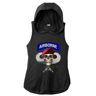 Fort Benning Army Base Airborne Training Columbus Ladies PosiCharge Tri-Blend Wicking Draft Hoodie Tank