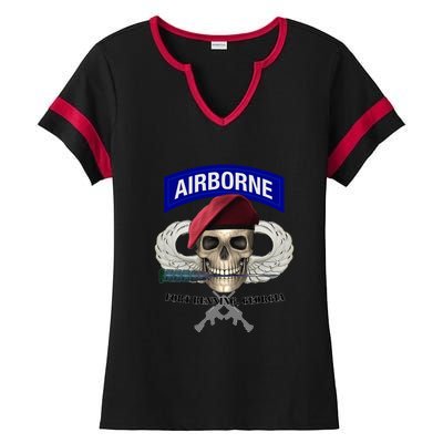 Fort Benning Army Base Airborne Training Columbus Ladies Halftime Notch Neck Tee