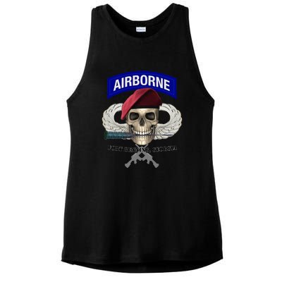 Fort Benning Army Base Airborne Training Columbus Ladies PosiCharge Tri-Blend Wicking Tank