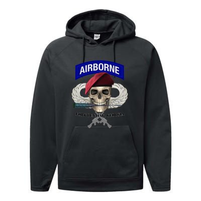 Fort Benning Army Base Airborne Training Columbus Performance Fleece Hoodie