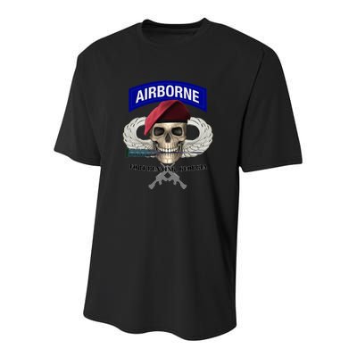 Fort Benning Army Base Airborne Training Columbus Youth Performance Sprint T-Shirt