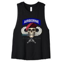 Fort Benning Army Base Airborne Training Columbus Women's Racerback Cropped Tank