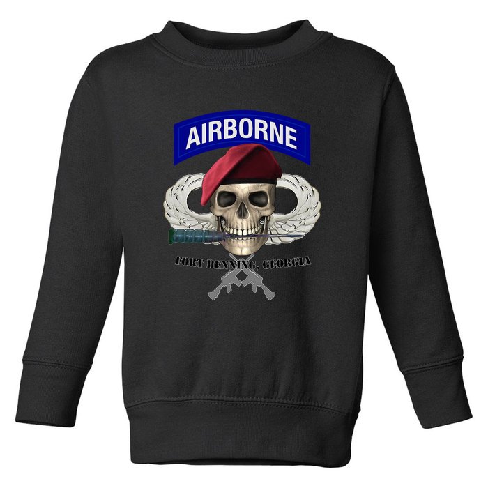 Fort Benning Army Base Airborne Training Columbus Toddler Sweatshirt