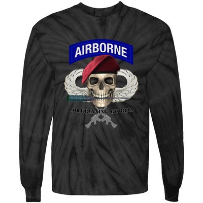 Fort Benning Army Base Airborne Training Columbus Tie-Dye Long Sleeve Shirt