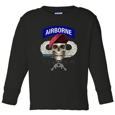 Fort Benning Army Base Airborne Training Columbus Toddler Long Sleeve Shirt