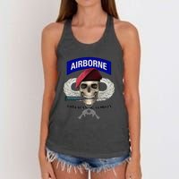 Fort Benning Army Base Airborne Training Columbus Women's Knotted Racerback Tank