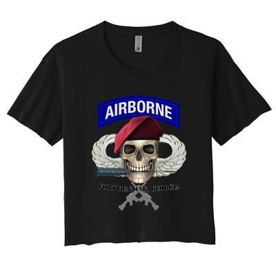 Fort Benning Army Base Airborne Training Columbus Women's Crop Top Tee