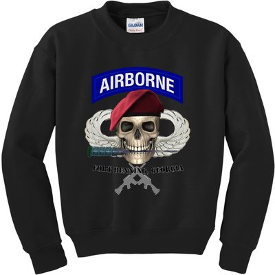 Fort Benning Army Base Airborne Training Columbus Kids Sweatshirt