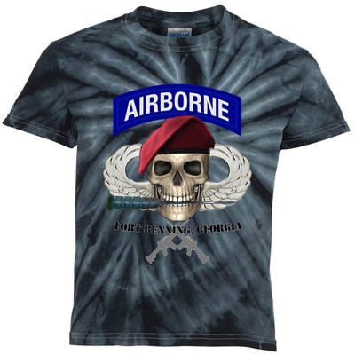 Fort Benning Army Base Airborne Training Columbus Kids Tie-Dye T-Shirt