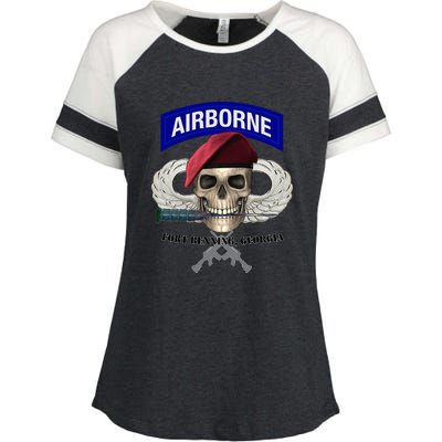 Fort Benning Army Base Airborne Training Columbus Enza Ladies Jersey Colorblock Tee