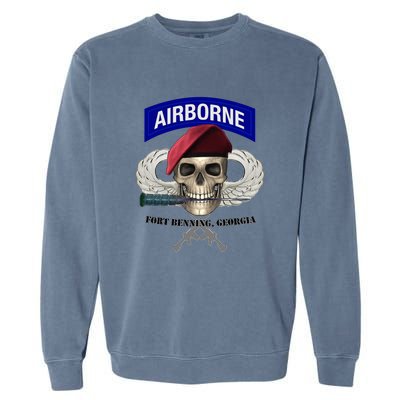 Fort Benning Army Base Airborne Training Columbus Garment-Dyed Sweatshirt