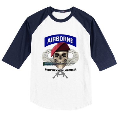 Fort Benning Army Base Airborne Training Columbus Baseball Sleeve Shirt