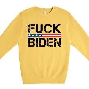 Fuck Biden American Flag Funny Anti Biden Fuck Joe Biden Premium Crewneck Sweatshirt