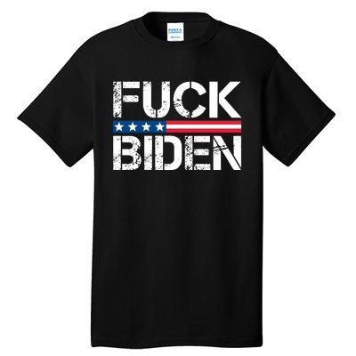 Fuck Biden American Flag Funny Anti Biden Fuck Joe Biden Tall T-Shirt