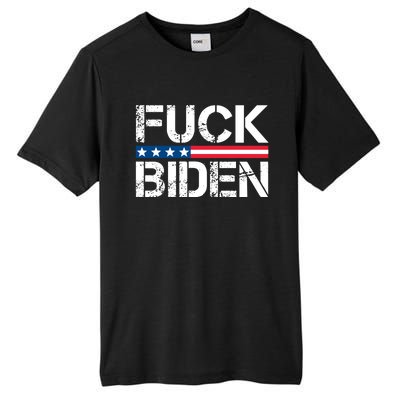 Fuck Biden American Flag Funny Anti Biden Fuck Joe Biden Tall Fusion ChromaSoft Performance T-Shirt