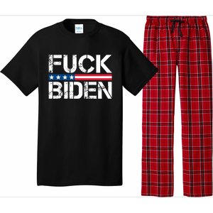 Fuck Biden American Flag Funny Anti Biden Fuck Joe Biden Pajama Set