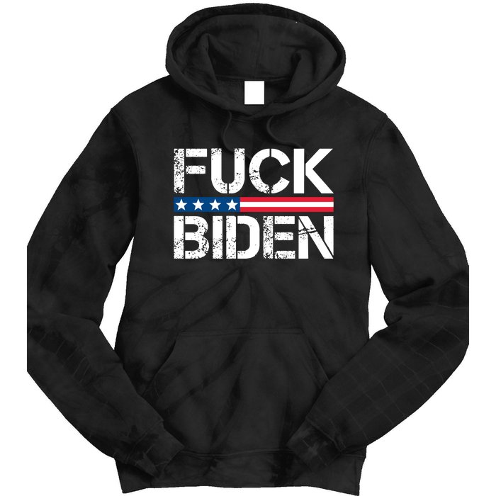 Fuck Biden American Flag Funny Anti Biden Fuck Joe Biden Tie Dye Hoodie