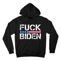 Fuck Biden American Flag Funny Anti Biden Fuck Joe Biden Tall Hoodie