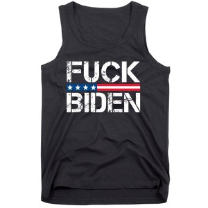 Fuck Biden American Flag Funny Anti Biden Fuck Joe Biden Tank Top