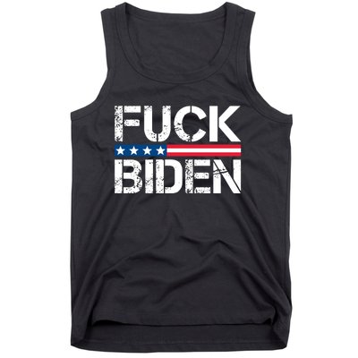 Fuck Biden American Flag Funny Anti Biden Fuck Joe Biden Tank Top