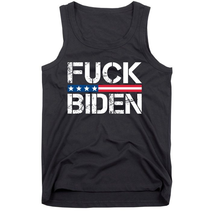 Fuck Biden American Flag Funny Anti Biden Fuck Joe Biden Tank Top