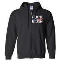 Fuck Biden American Flag Funny Anti Biden Fuck Joe Biden Full Zip Hoodie