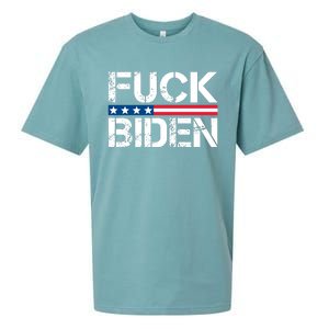 Fuck Biden American Flag Funny Anti Biden Fuck Joe Biden Sueded Cloud Jersey T-Shirt