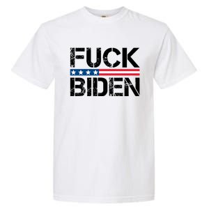 Fuck Biden American Flag Funny Anti Biden Fuck Joe Biden Garment-Dyed Heavyweight T-Shirt