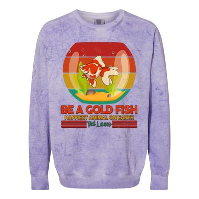 Funny Be A Gold Fish Happiest Animal On Earth Ted Lasso Colorblast Crewneck Sweatshirt