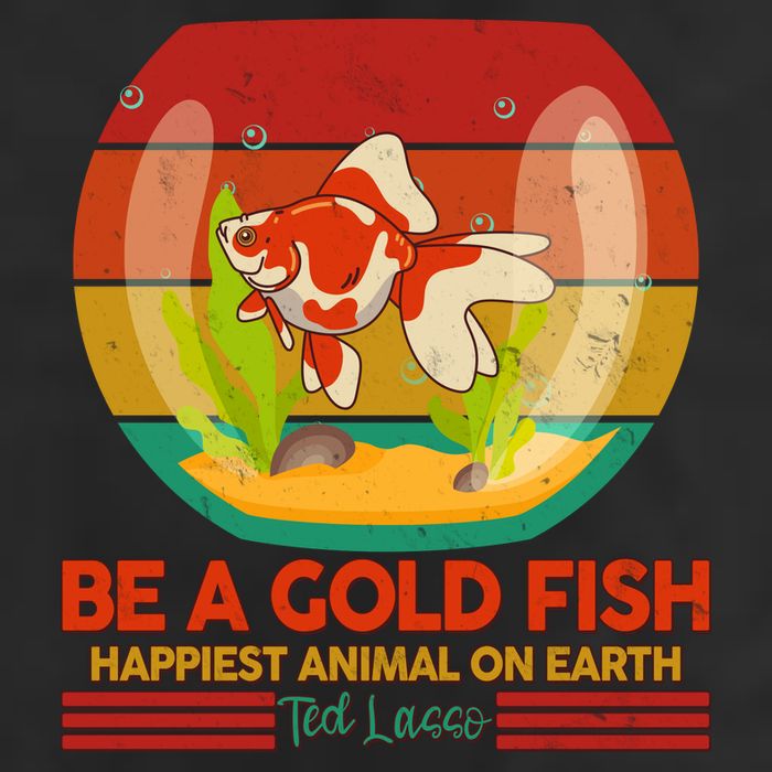 Funny Be A Gold Fish Happiest Animal On Earth Ted Lasso 7 Panel Mesh Trucker Snapback Hat
