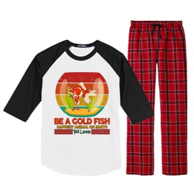 Funny Be A Gold Fish Happiest Animal On Earth Ted Lasso Raglan Sleeve Pajama Set