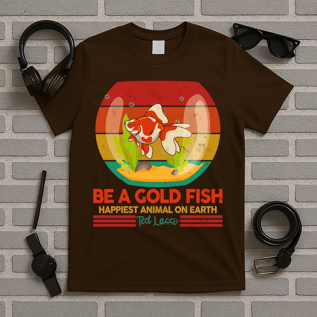 Funny Be A Gold Fish Happiest Animal On Earth Ted Lasso T-Shirt