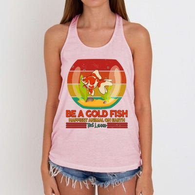 Funny Be A Gold Fish Happiest Animal On Earth Ted Lasso Women's Knotted Racerback Tank