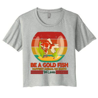 Funny Be A Gold Fish Happiest Animal On Earth Ted Lasso Women's Crop Top Tee