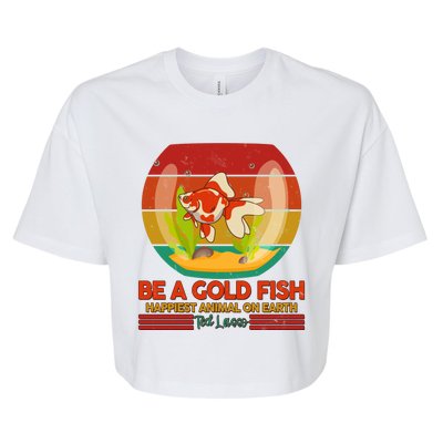 Funny Be A Gold Fish Happiest Animal On Earth Ted Lasso Bella+Canvas Jersey Crop Tee