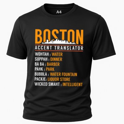 Funny Boston Accent Translator Cooling Performance Crew T-Shirt