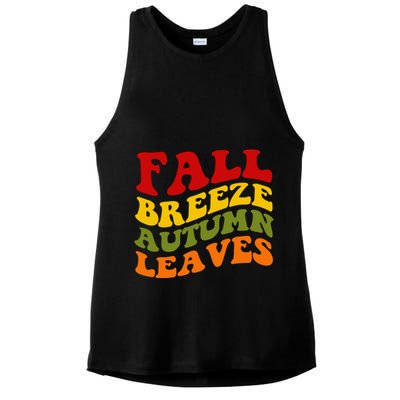 Fall Breeze Autumn Leaves Retro Ladies PosiCharge Tri-Blend Wicking Tank