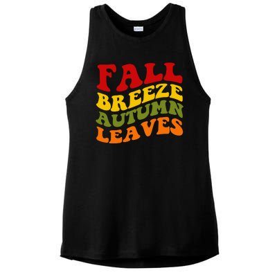 Fall Breeze Autumn Leaves Retro Ladies PosiCharge Tri-Blend Wicking Tank