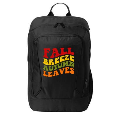 Fall Breeze Autumn Leaves Retro City Backpack