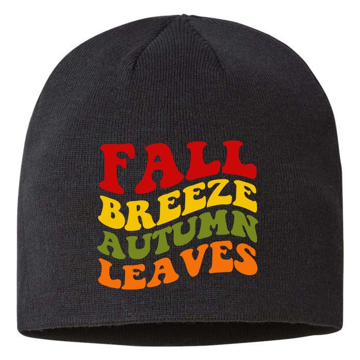 Fall Breeze Autumn Leaves Retro Sustainable Beanie