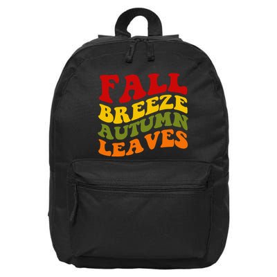 Fall Breeze Autumn Leaves Retro 16 in Basic Backpack