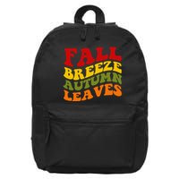 Fall Breeze Autumn Leaves Retro 16 in Basic Backpack