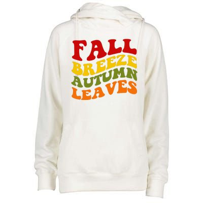 Fall Breeze Autumn Leaves Retro Womens Funnel Neck Pullover Hood